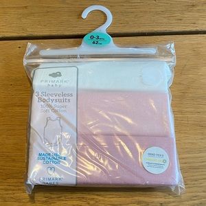 NWT ADD-ON Primark Sleeveless Body Suits for 0-3 Month Baby Girl